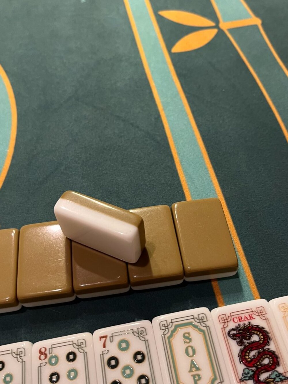Designer Inspired American Mahjong Set - Tiles, Mat, Dice with Koi Cranes - Picture 9 of 17